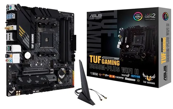 ASUS TUF GAMING B550M-PLUS WIFI II Moderkort - AMD B550 - AMD AM4-sockel - DDR4 RAM - Micro-ATX