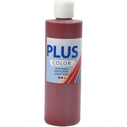 Plus Color hobbyfärg, gl. röd, 250 ml/1 fl.