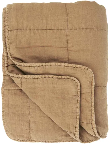 IB LAURSEN quilt - cognac bomull (180x130)