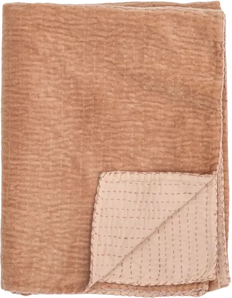 BLOOMINGVILLE Gamma Pläd, Rosa, Bomull B: 130cm, L: 150cm