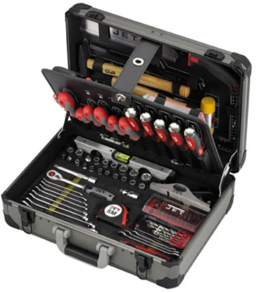 JET Aluminium verktygslåda 118 delar 1/4" + 1/2"